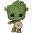 Funko Pop Vinyl Figure of Baby Yoda with Captain America themed design and textured skin