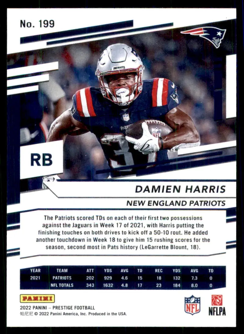 2022 Panini Prestige Damien Harris New England Patriots #199