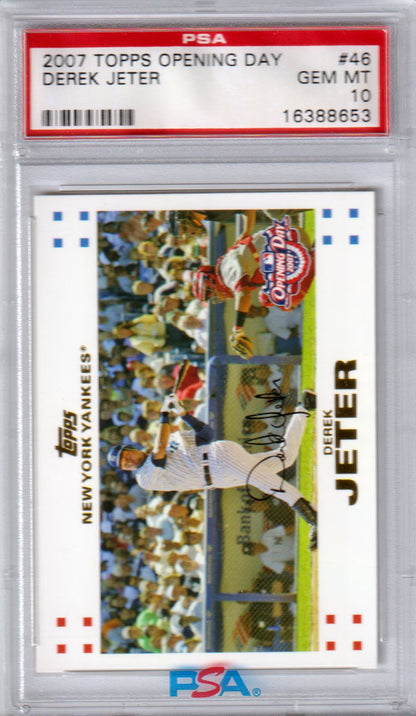 DEREK JETER 2007 Topps Opening Day #46 PSA 10 GEM MINT - YANKEES