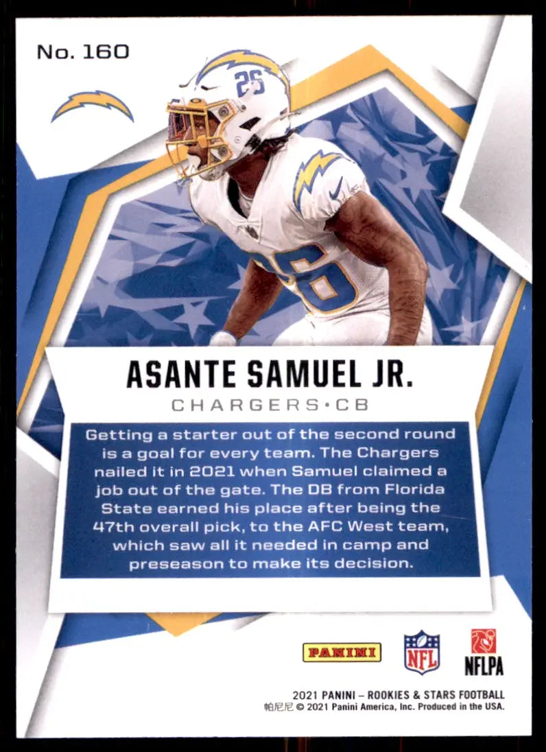 2021 Panini Rookies & Stars Asante Samuel Jr. Rookie Los Angeles Chargers #160