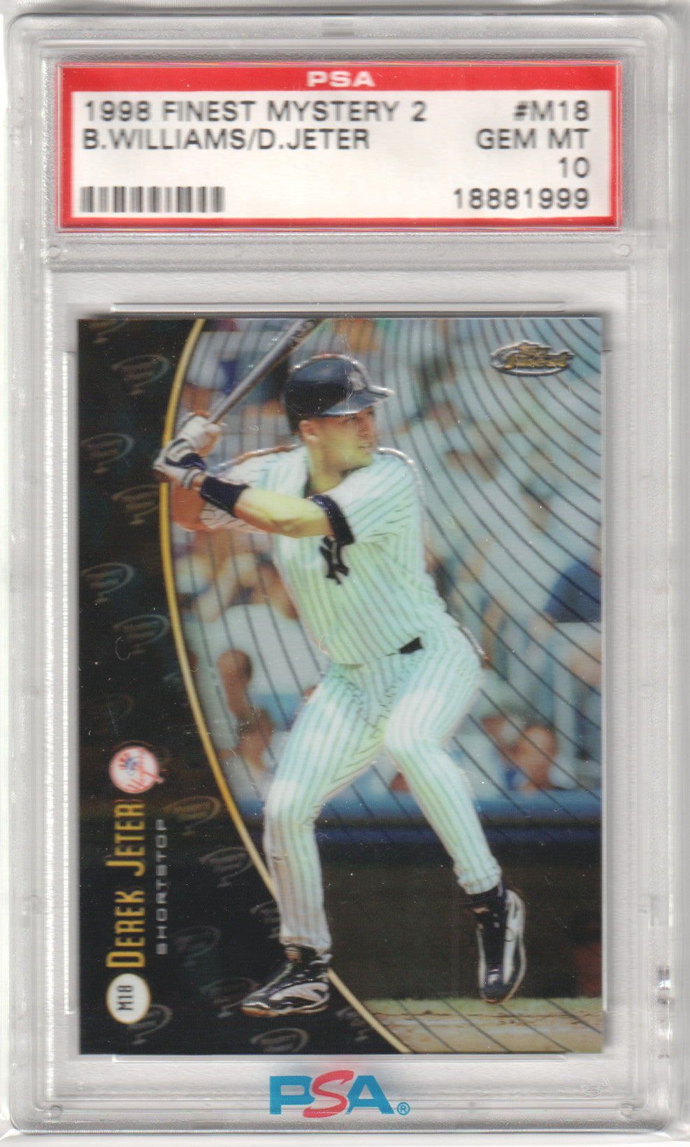 DEREK JETER BERNIE WILLIAMS 1998 Topps Finest Mystery 2 #M18 PSA 10 GEM Pop 13