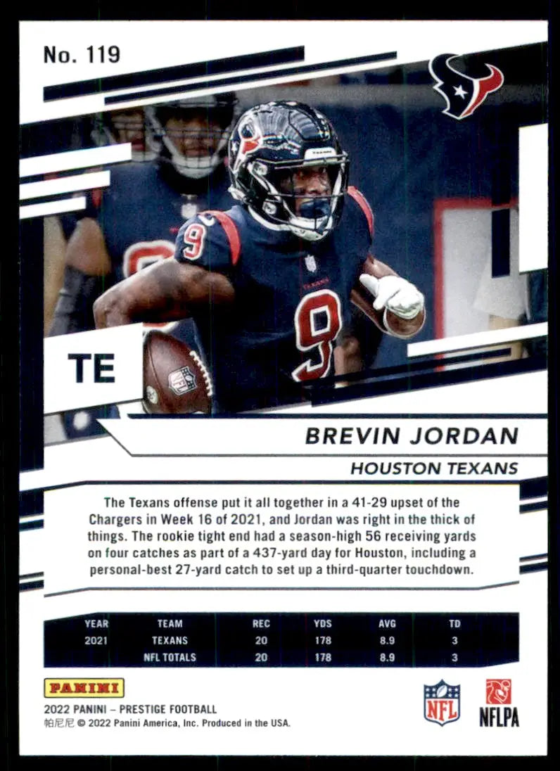 2022 Panini Prestige Brevin Jordan Houston Texans #119