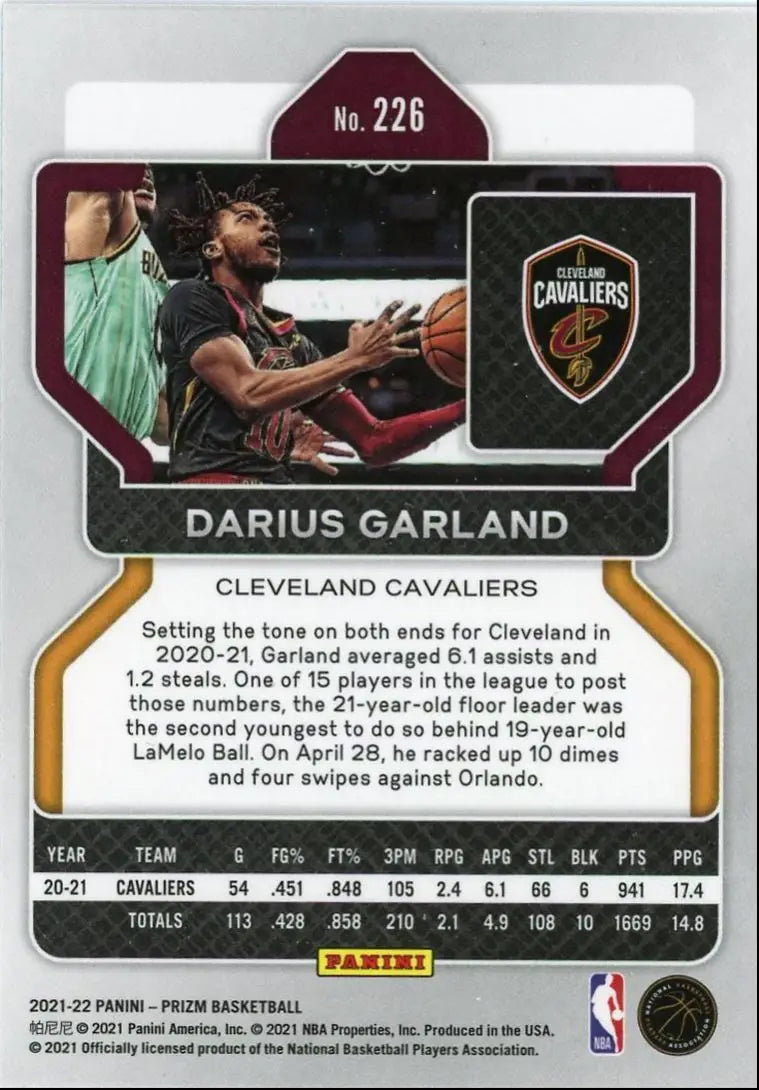 2021-22 Panini Prizm Darius Garland Cleveland Cavaliers #226