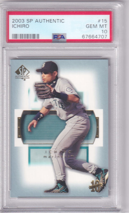 ICHIRO SUZUKI 2003 Upper Deck SP Authentic #15 PSA 10 GEM MINT - MARINERS