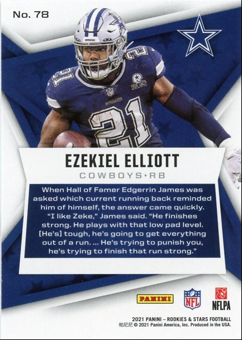 2021 Panini Rookies & Stars Ezekiel Elliott Dallas Cowboys #78