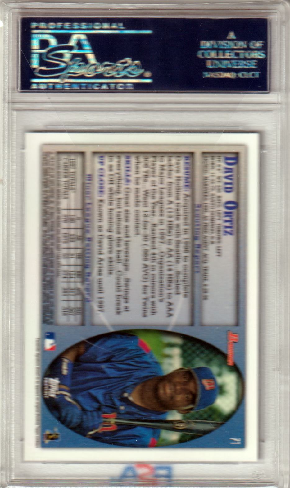 DAVID ORTIZ 2013 Bowman Blue Sapphire Reprints #71 PSA 10 GEM MINT RED SOX