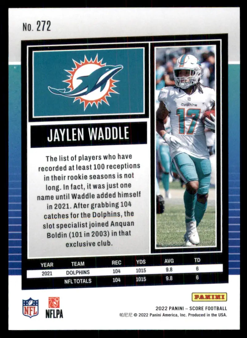 2022 Score Jaylen Waddle Miami Dolphins #272