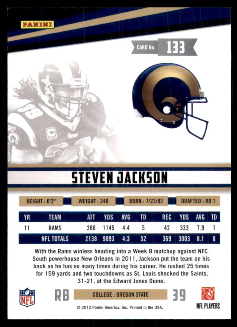 2012 Panini Rookies & Stars Steven Jackson St. Louis Rams #133