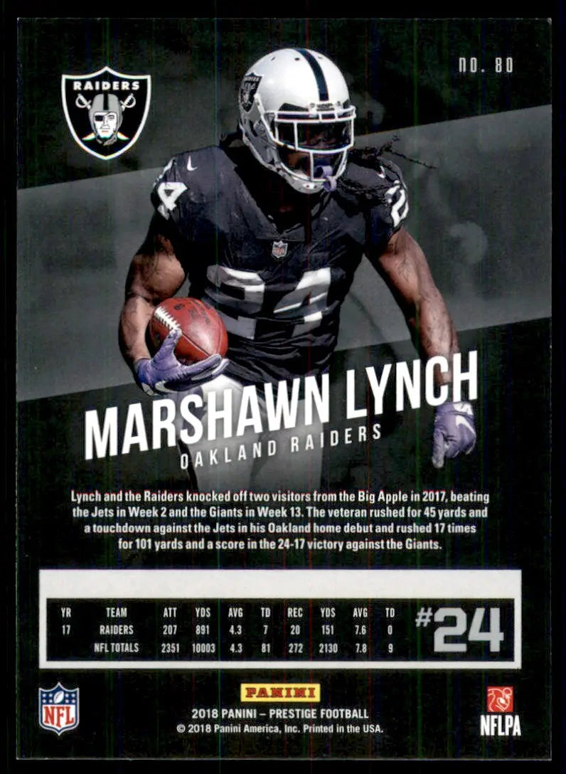 2018 Panini Prestige Marshawn Lynch Oakland Raiders #80