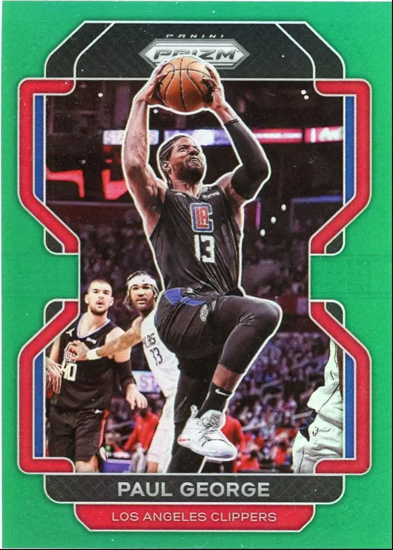 2021-22 Panini Prizm Paul George Green Los Angeles Clippers #220