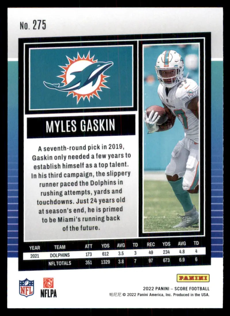 2022 Score Myles Gaskin Miami Dolphins #275