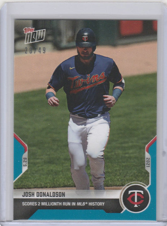 Baseball card of Josh Donaldson running on the field for Minnesota Twins