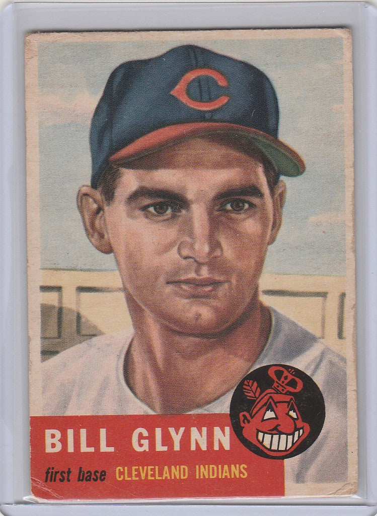 Vintage 1953 Topps #171 Bill Glynn Cleveland Indians VGEX baseball card for collectors