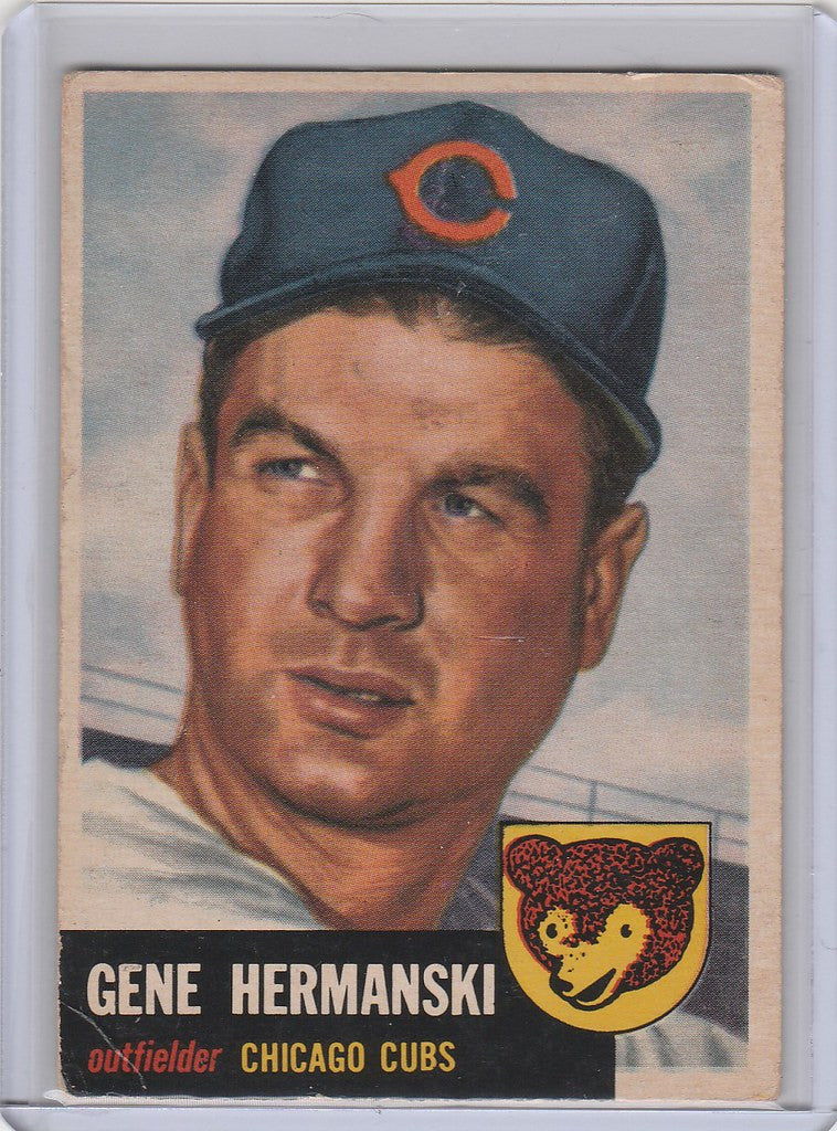 Gene Hermanski Chicago Cubs baseball card 1953 Topps #179 in VGEX condition