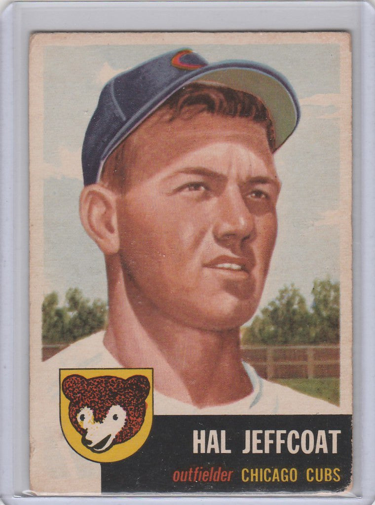 Baseball card of Hal Jeffcoat, Chicago Cubs outfielder, 1953 Topps #29 EX