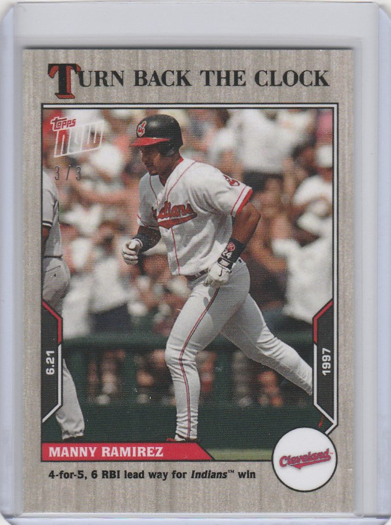 2021 Topps TURN BACK THE CLOCK ASH PARALLEL #82 MANNY RAMIREZ CLEVELAND INDIANS 3/3