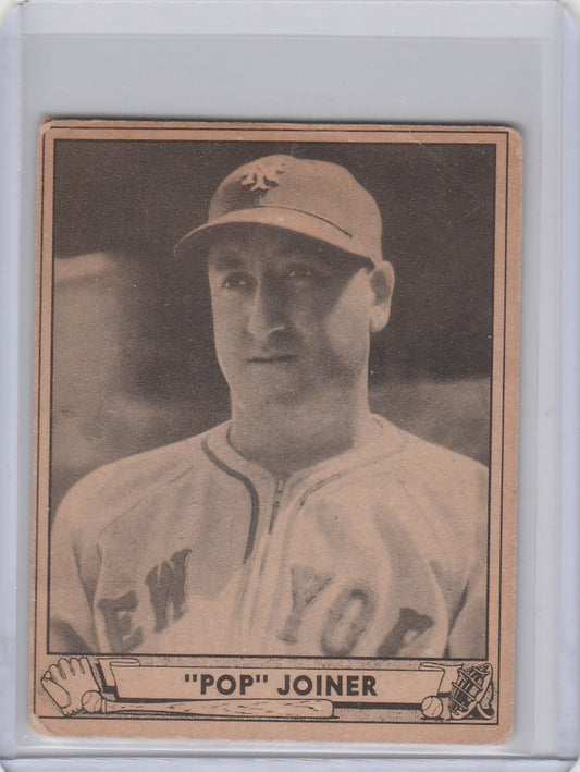 Vintage trading card of Pop Joiner in New York Giants uniform, 1940 Playball #211