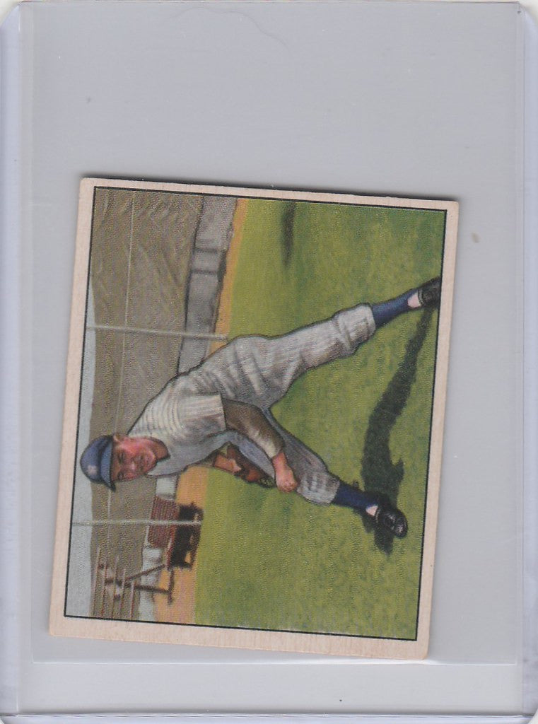 Vintage baseball card of Joe Page pitching for the New York Yankees EXMT