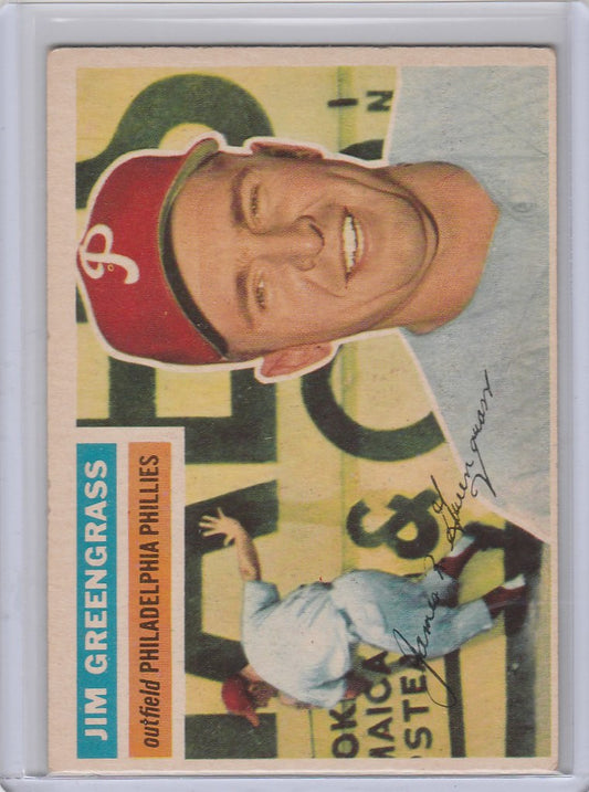 Baseball card featuring Jim Greengrass of the Philadelphia Phillies in EXMT condition