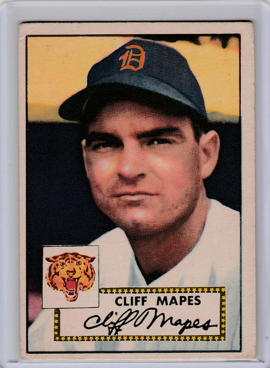 Baseball card of Cliff Mapes, Detroit Tigers player from 1952 Topps set