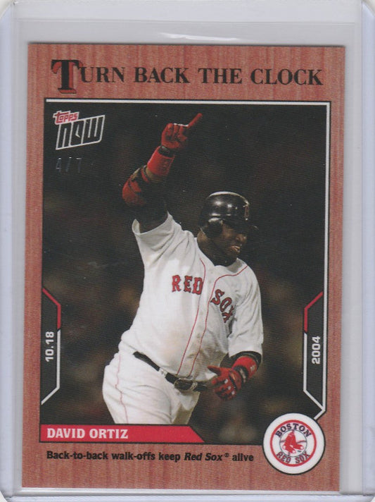 David Ortiz Red Sox baseball card in batting pose from Topps Turn Back the Clock Cherry Parallel