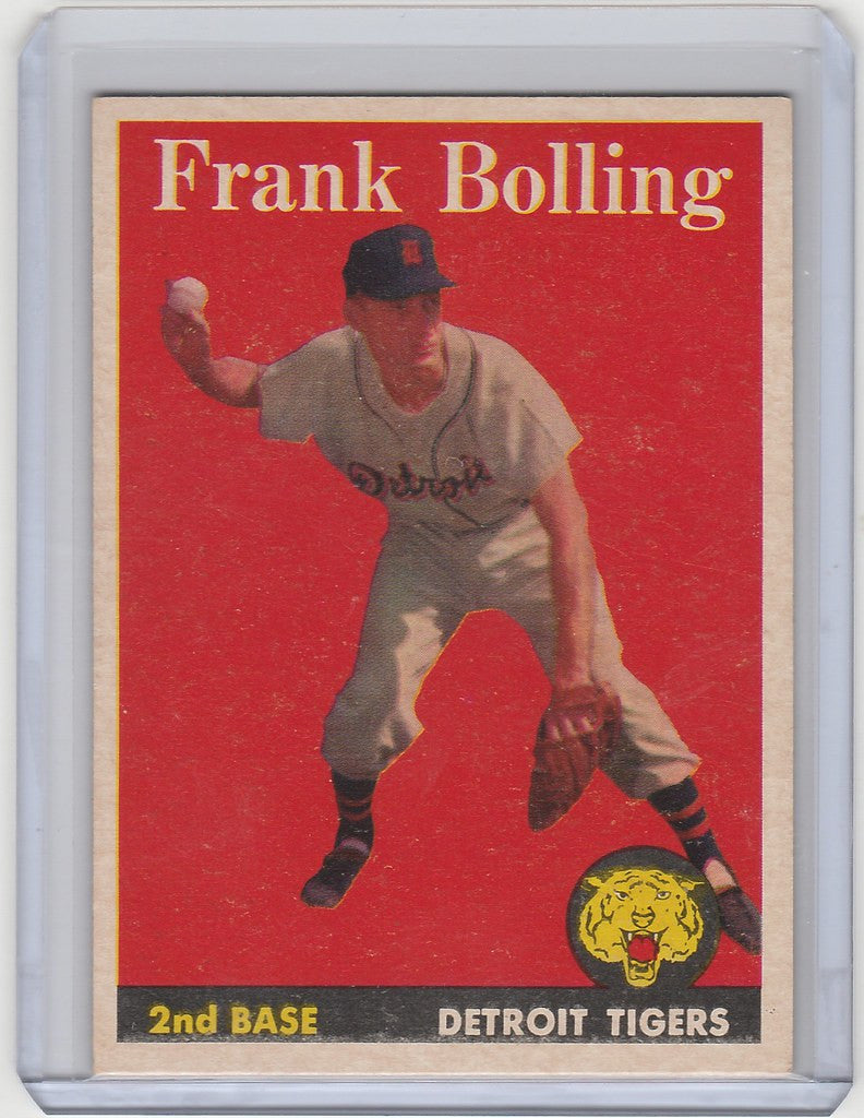 Vintage 1958 Topps #95 Frank Bolling Detroit Tigers card in EXMT condition