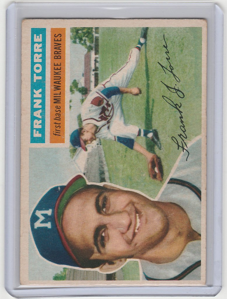 Vintage 1956 Topps #172 Frank Torre Milwaukee Braves EXMT card with player images