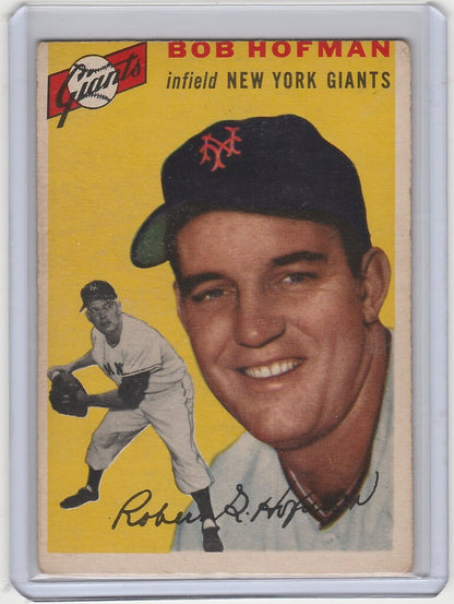 Vintage trading card of Bob Hofman from the New York Giants, 1954 Topps #99