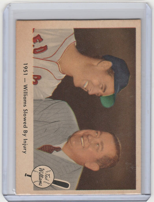 Vintage Fleer Ted Williams baseball card featuring two men in uniforms from 1959 set