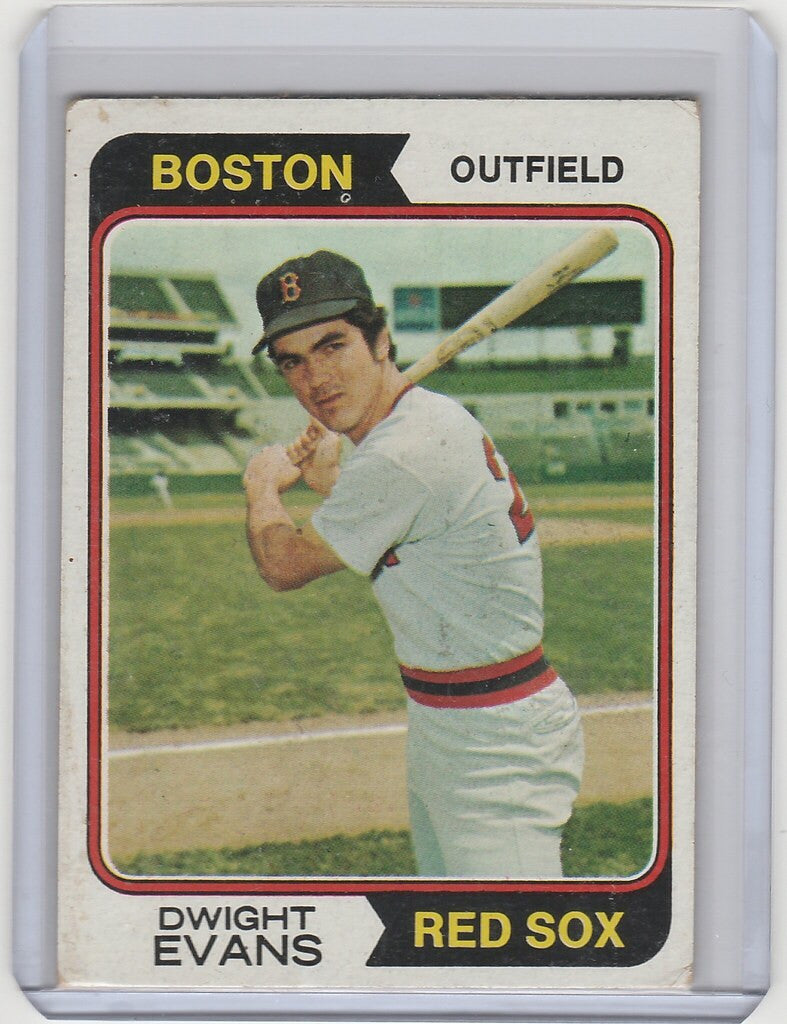 1974 Topps #351 Dwight Evans Boston Red Sox outfielder in batting stance