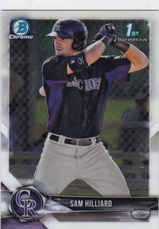 2018 Bowman Chrome #BCP-13 Sam Hilliard 1st Bowman Colorado Rockies