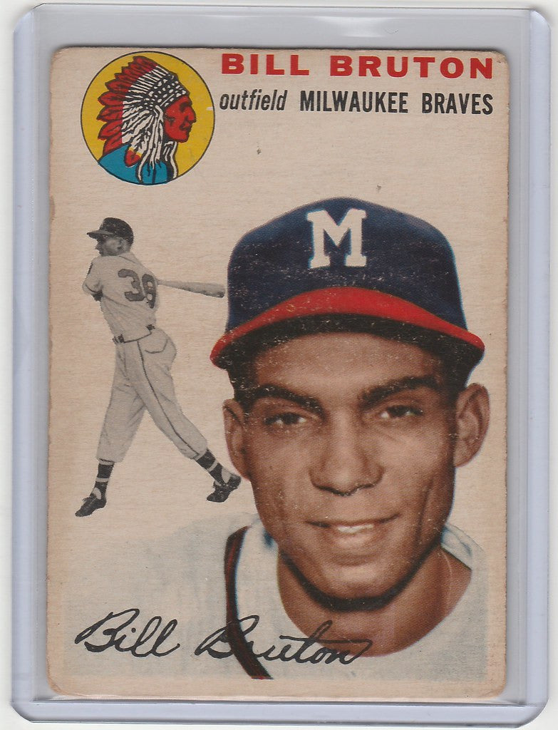 Vintage baseball card of Bill Bruton from the Milwaukee Braves collection