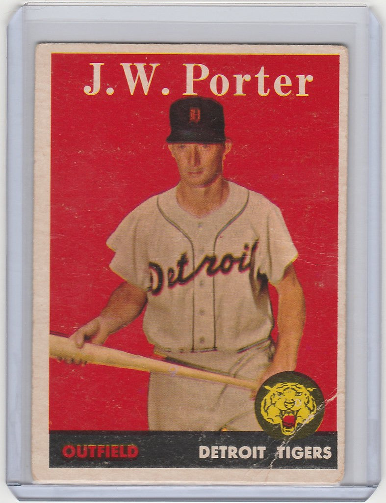 Vintage baseball card of J.W. Porter, Detroit Tigers VGEX collectible