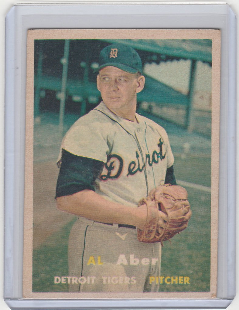 Vintage Baseball Card of Al Aber, Detroit Tigers EXMT Pitcher in Uniform