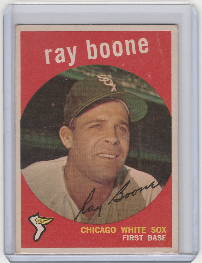 Vintage 1959 Topps Ray Boone Chicago White Sox baseball card in excellent condition