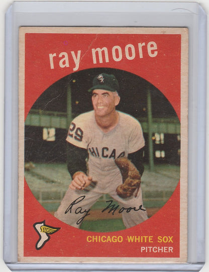 Vintage baseball card of Ray Moore Chicago White Sox from 1959 Topps #293