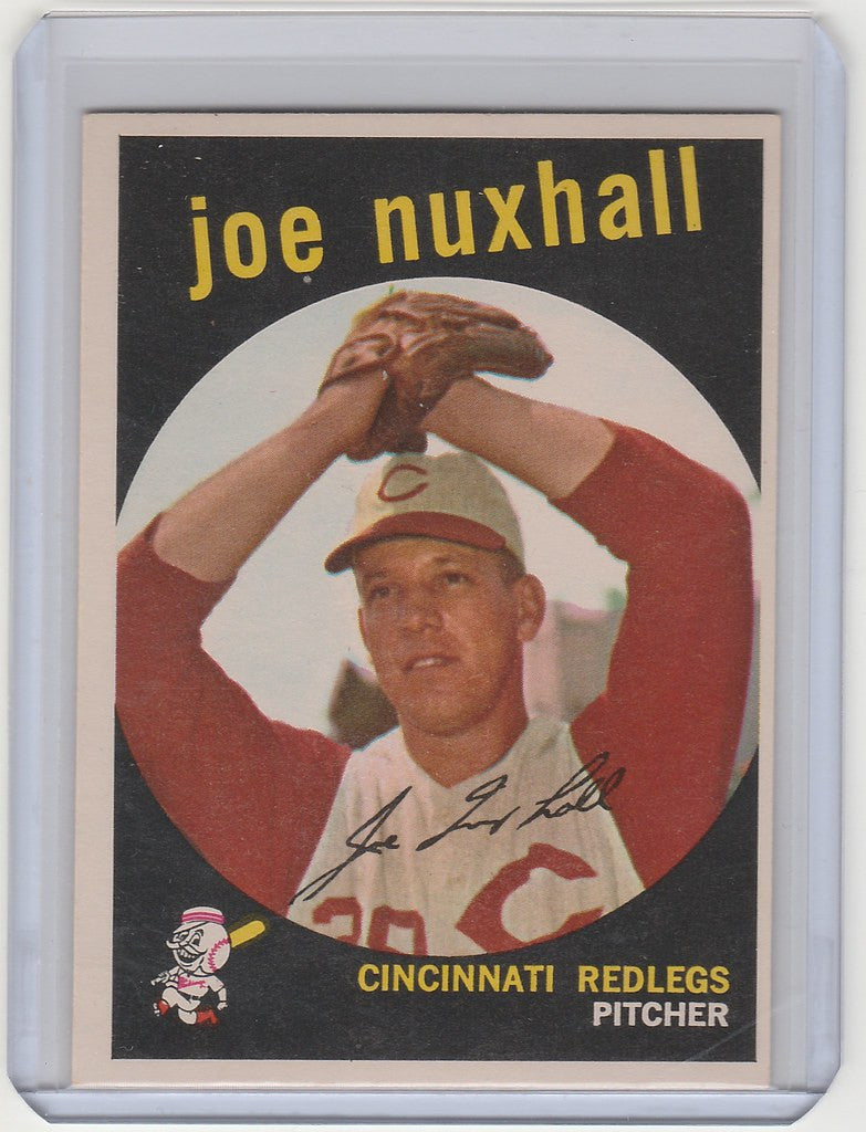 Vintage baseball card of Joe Nuxhall, Cincinnati Redlegs, 1959 Topps EXMT collectible