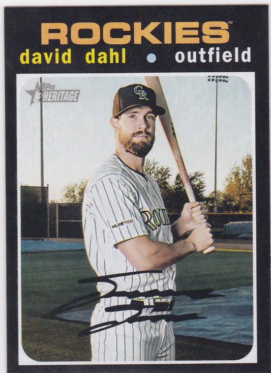 2020 Topps Heritrage #478 David Dahl Colorado Rockies