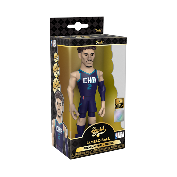 Action figure of LaMelo Ball in Charlotte Hornets uniform, premium vinyl figure CHASE