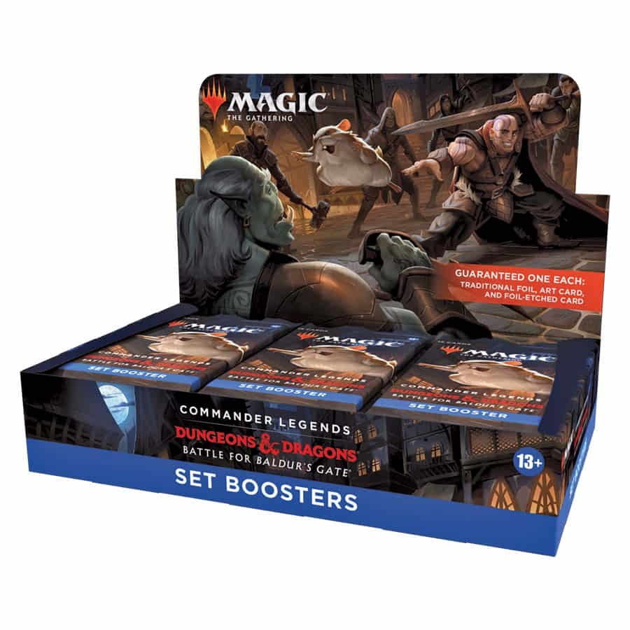 Display box of Magic The Gathering Commander Legends Set Boosters for trading cards