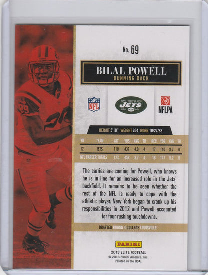 2013 Donruss Elite #69 Bilal Powell New York Jets 139/199