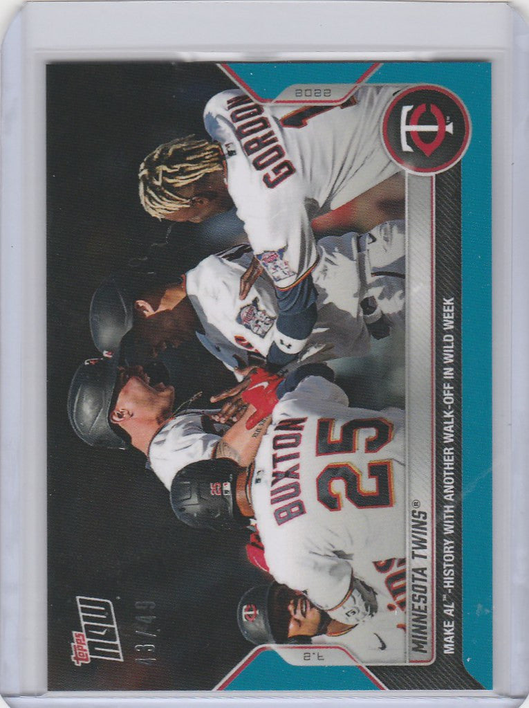 Baseball trading card featuring Minnesota Twins Walk Off players from 2022 TOPPS NOW