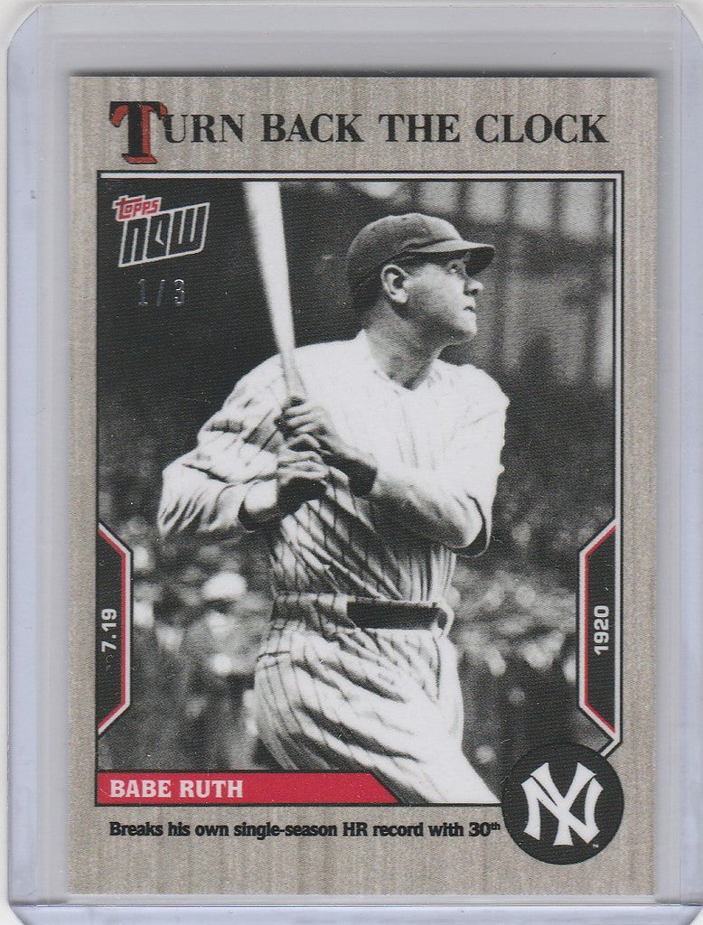 2022 TOPPS TURN BACK THE CLOCK ASH PARALLEL #111 BABE RUTH YANKEES 1/3