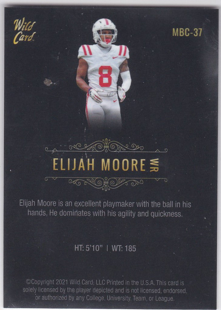 2021 Wild Card Matte Black #MBC-37 Elijah Moore Rookie RC Jets