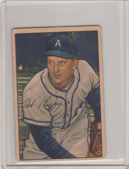 Vintage baseball card of Bob Hooper in Philadelphia Athletics uniform