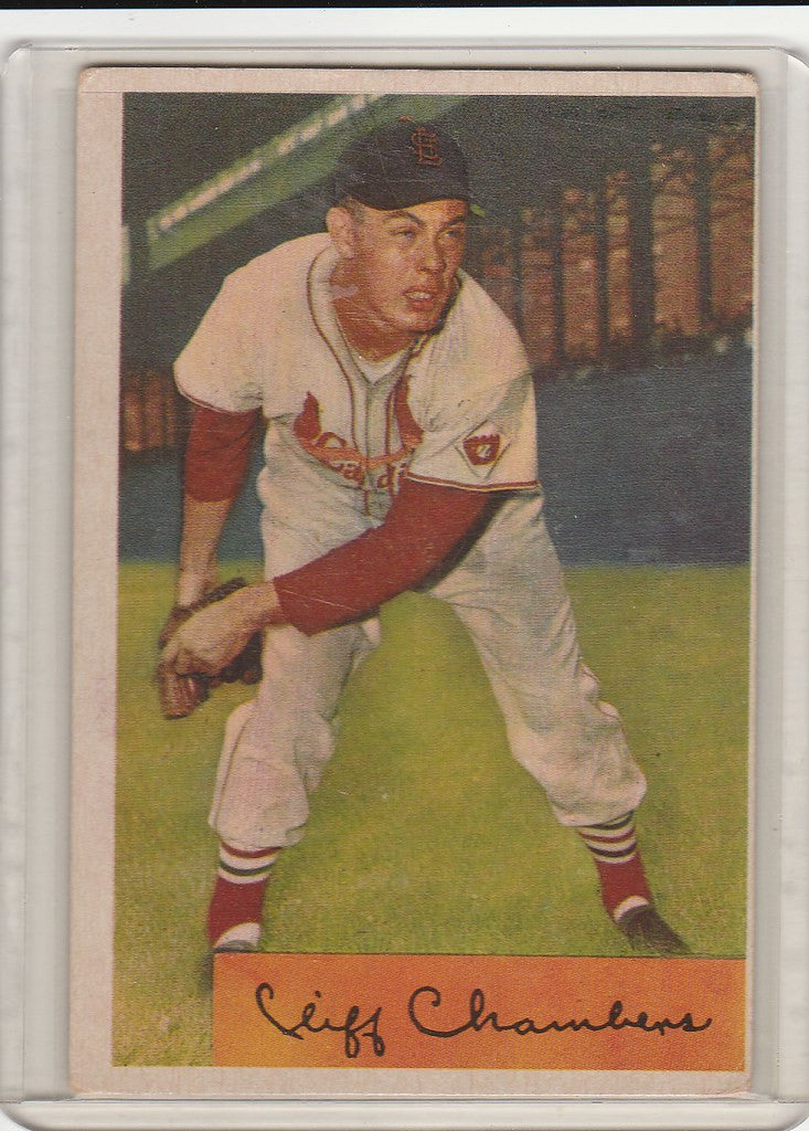 Vintage Baseball Card of Cliff Chambers St Louis Cardinals Pitcher in Throwing Stance