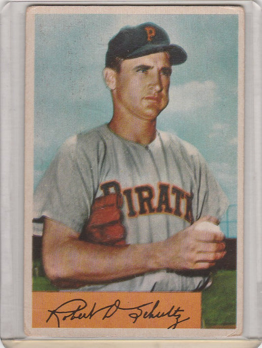 Vintage baseball card of Bob Schultz, Pittsburgh Pirates player in uniform