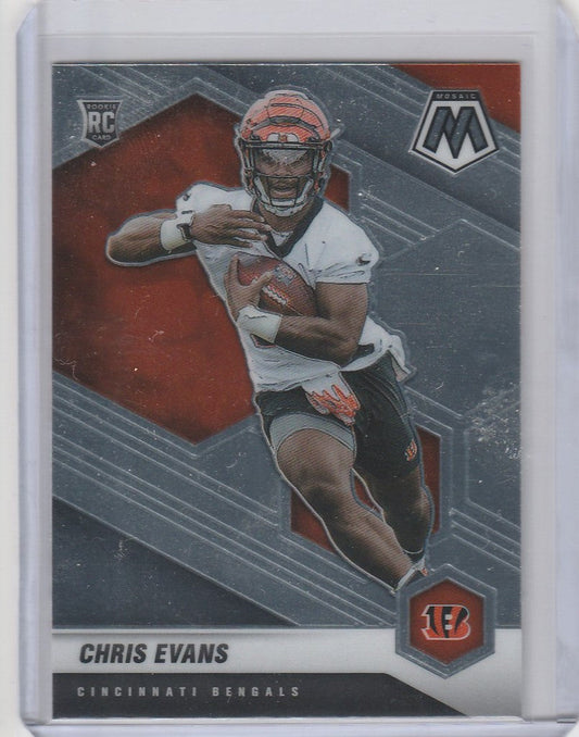 Football trading card of Chris Evans Cincinnati Bengals from Panini Mosaic 2021