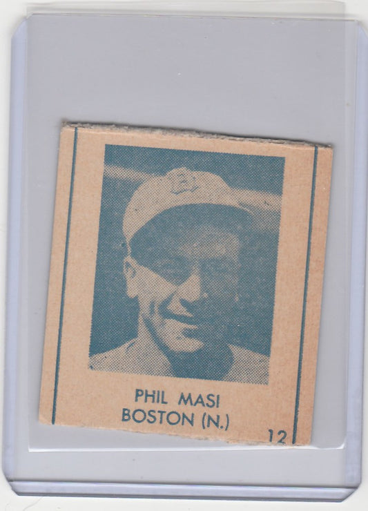 Baseball card of Phil Masi Boston Braves from 1948 R346 Blue Tint collection