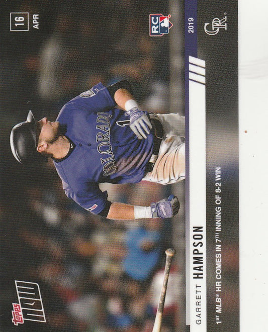 2019 TOPPS NOW #98 GARRETT HAMPSON 1ST MLB HOME RUN COLORADO ROCKIES